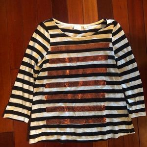Striped 3/4 sleeve top